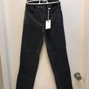 GOOD AMERICAN Black Denim Straight Leg Denim